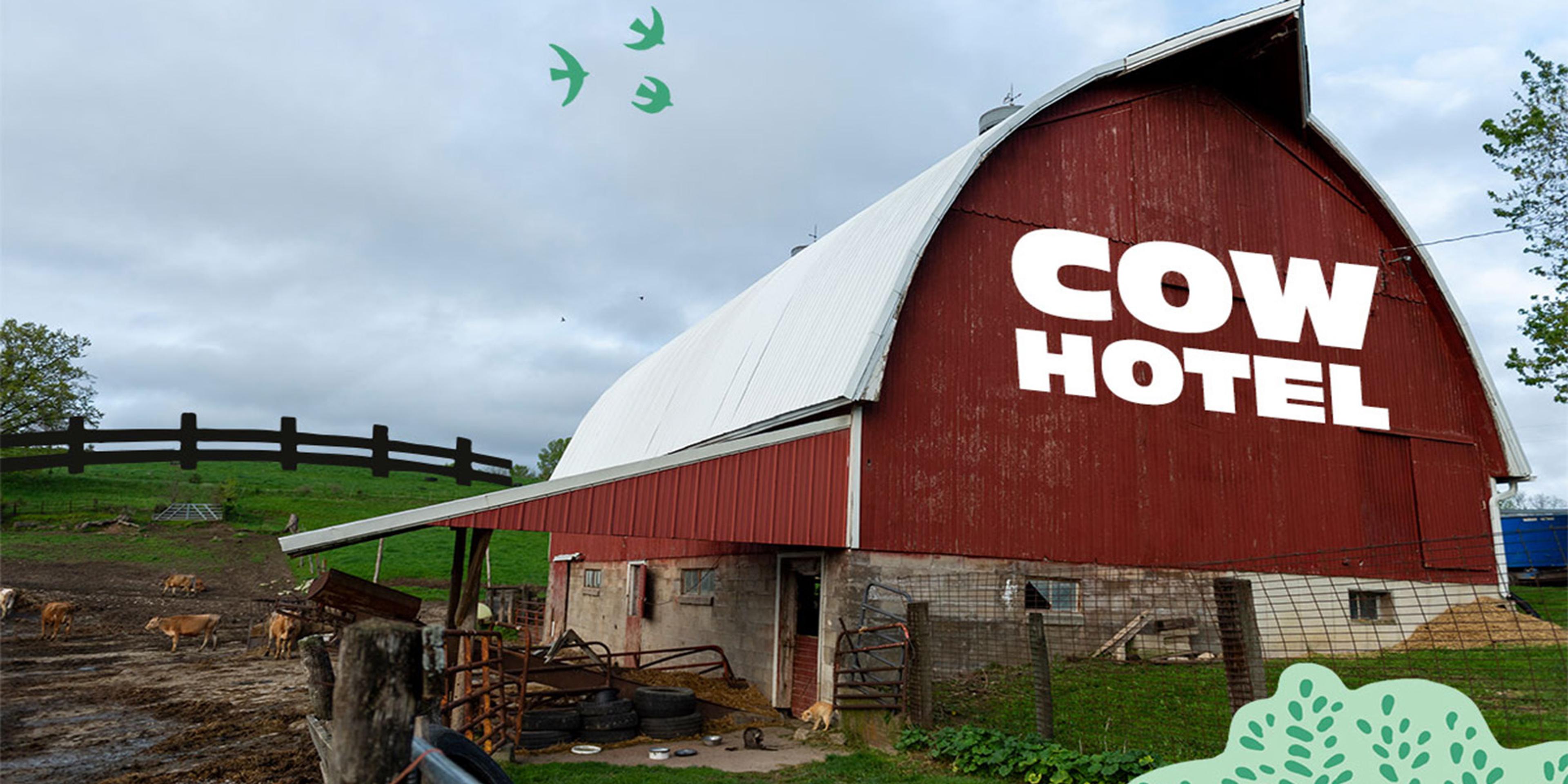 A large barn at the Beard organic farm in Iowa.