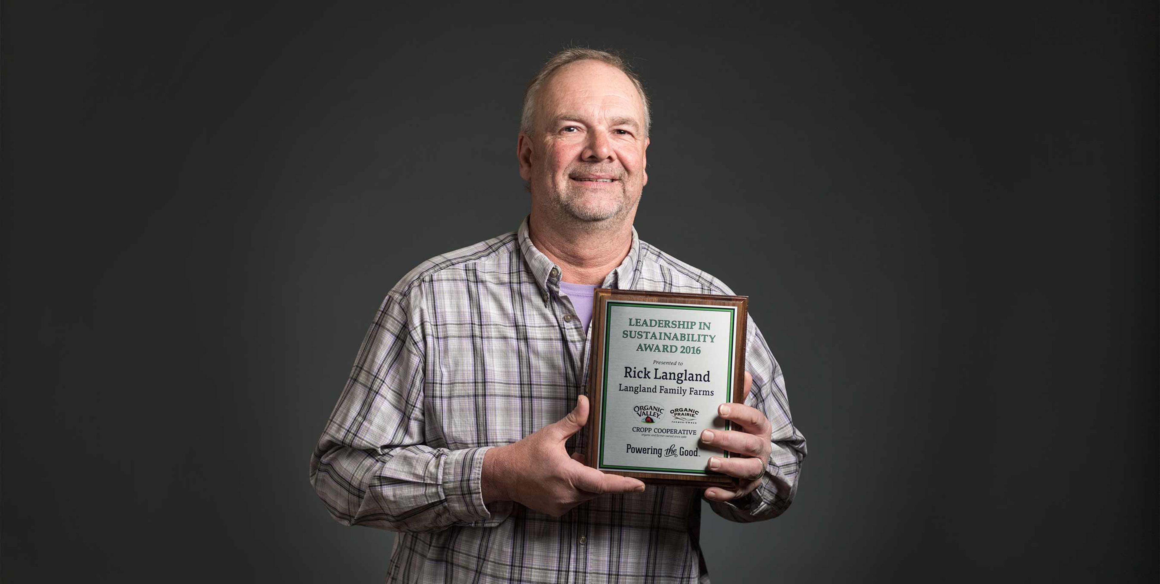 Rick Langland of Iowa, recipient of the 2016 Leadership n Sustainability Award.