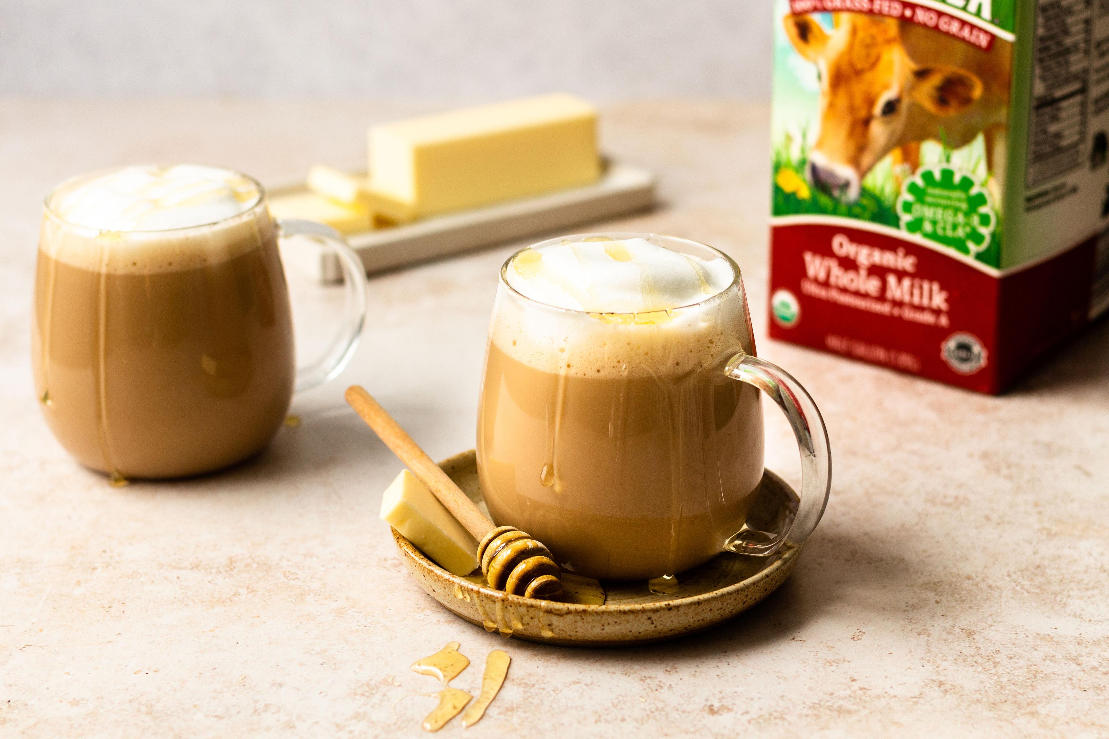 Vanilla honey butter latte with Simply Organic vanilla extract.