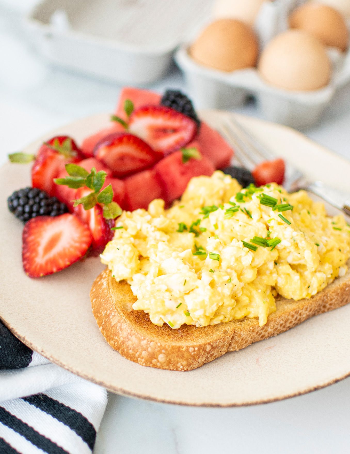 Fluffy Scrambled Eggs with Organic Valley