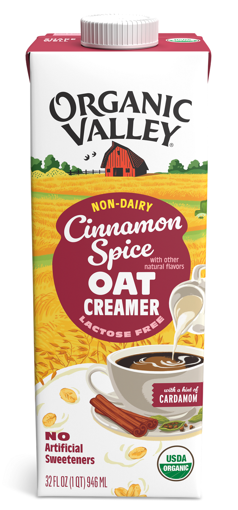Organic Cinnamon Spice Oat Creamer, Quart | Organic Valley®