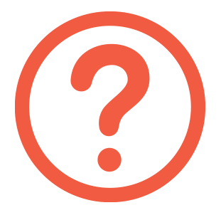 Red question mark with a circle around it