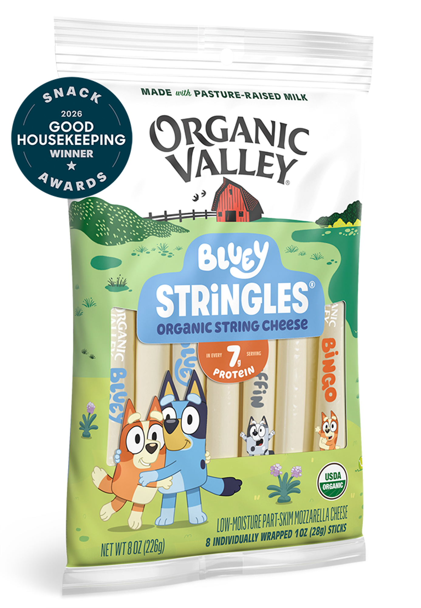 Organic Valley Stringles Mozzarella String Cheese Sticks, 8 Count (8 oz)