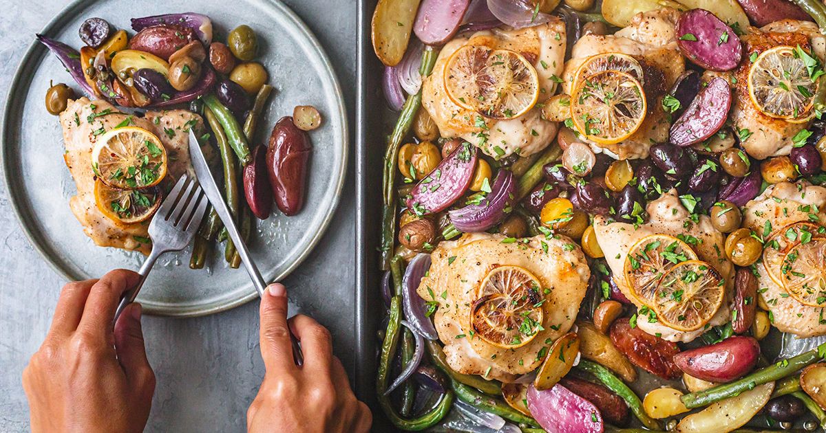 Sheet Pan Caper-Butter Chicken