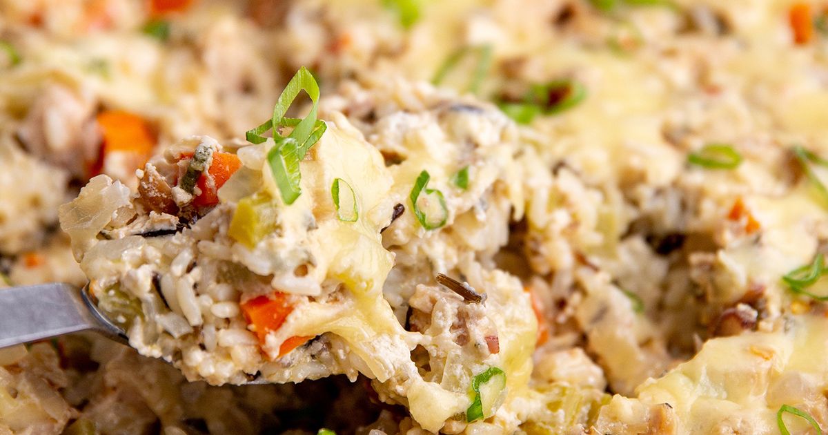 Cheesy Chicken and Wild Rice Casserole