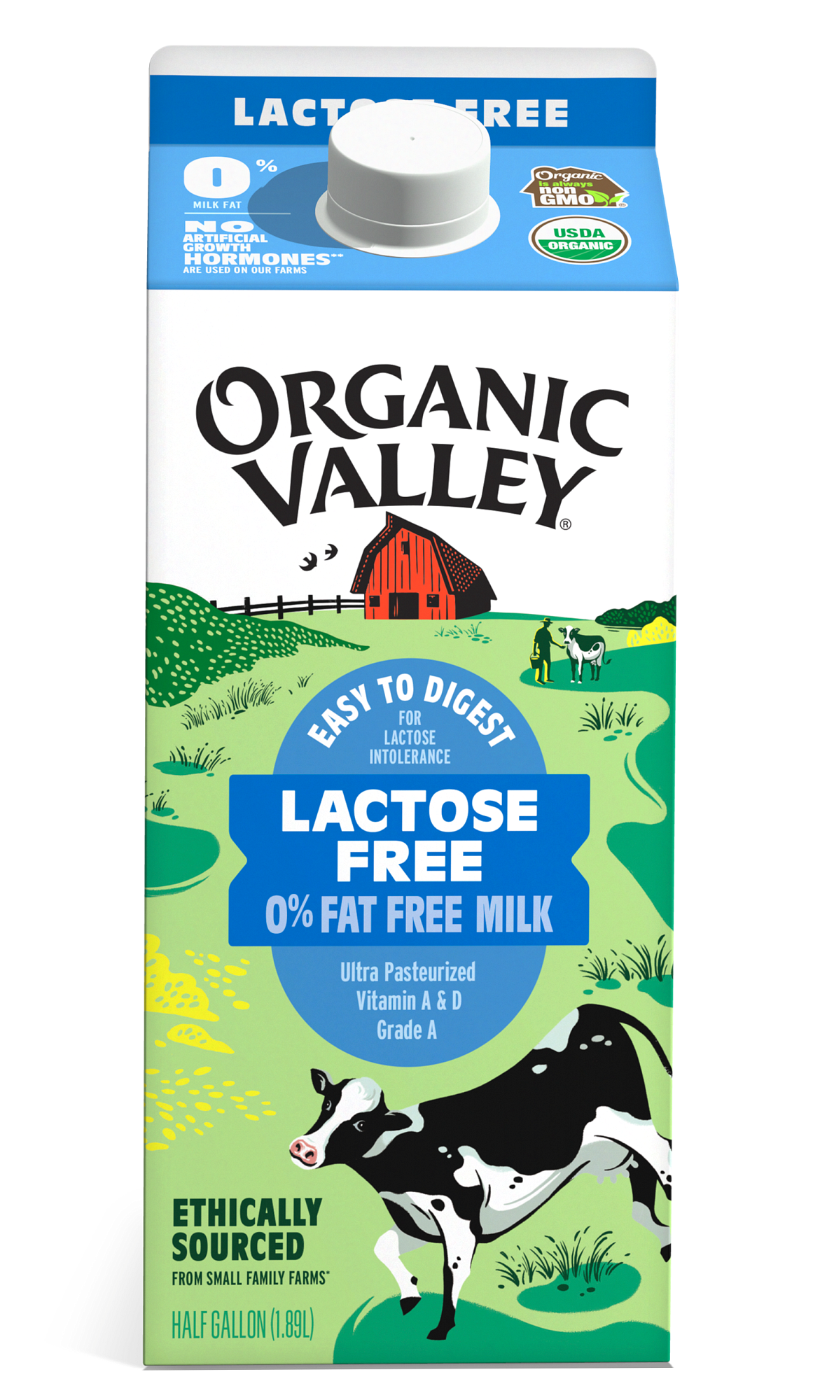 Organic Whole Milk, Lactose Free, Half Gallon | Organic Valley