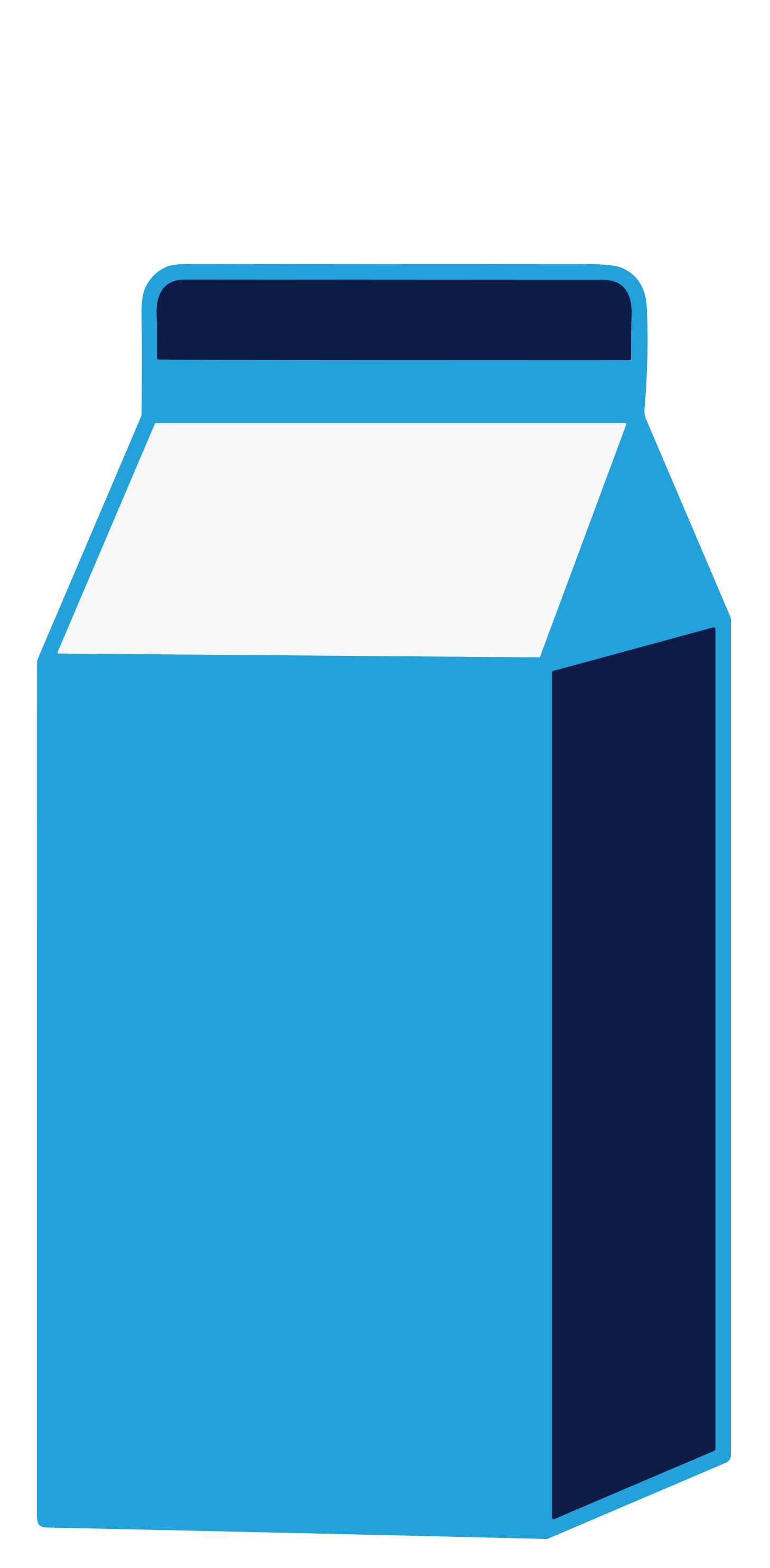 Illustrated blue milk carton