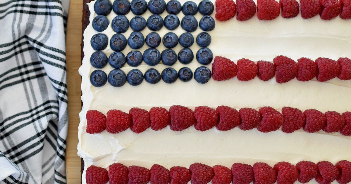 Chocolate Berry Flag Cake