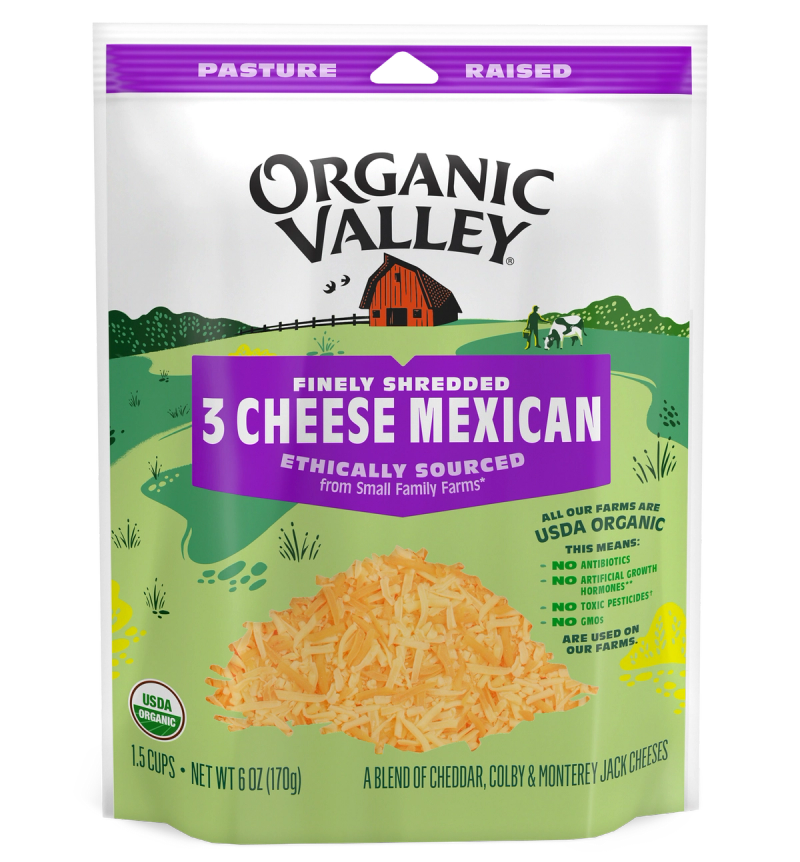 Organic 3 Cheese Mexican Cheese Blend, Finely Shredded, 6 oz | Organic Valley®