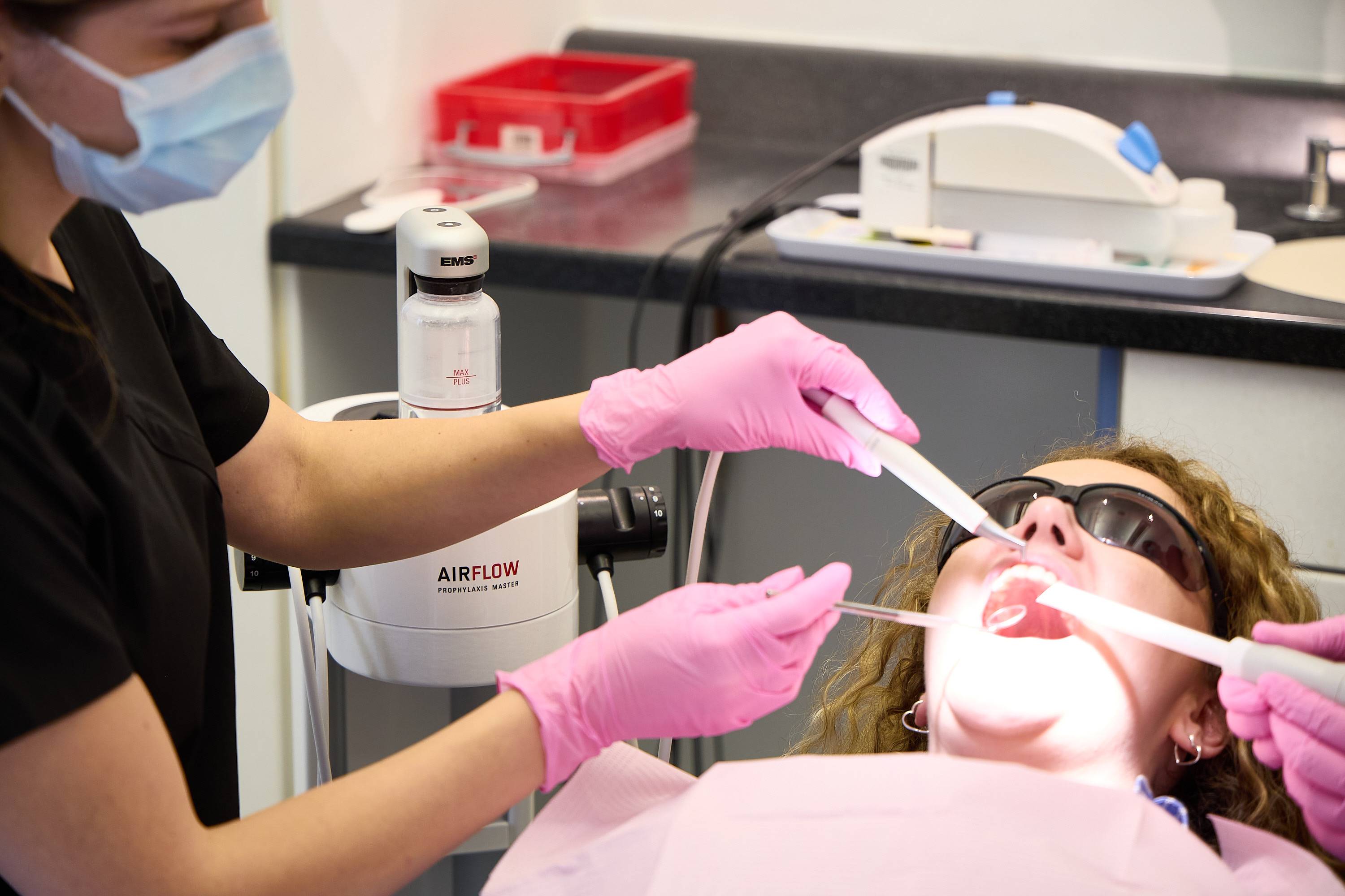 Dental professional using advanced intraoral scanning technology during a patient examination at Bath Spa Dentistry.