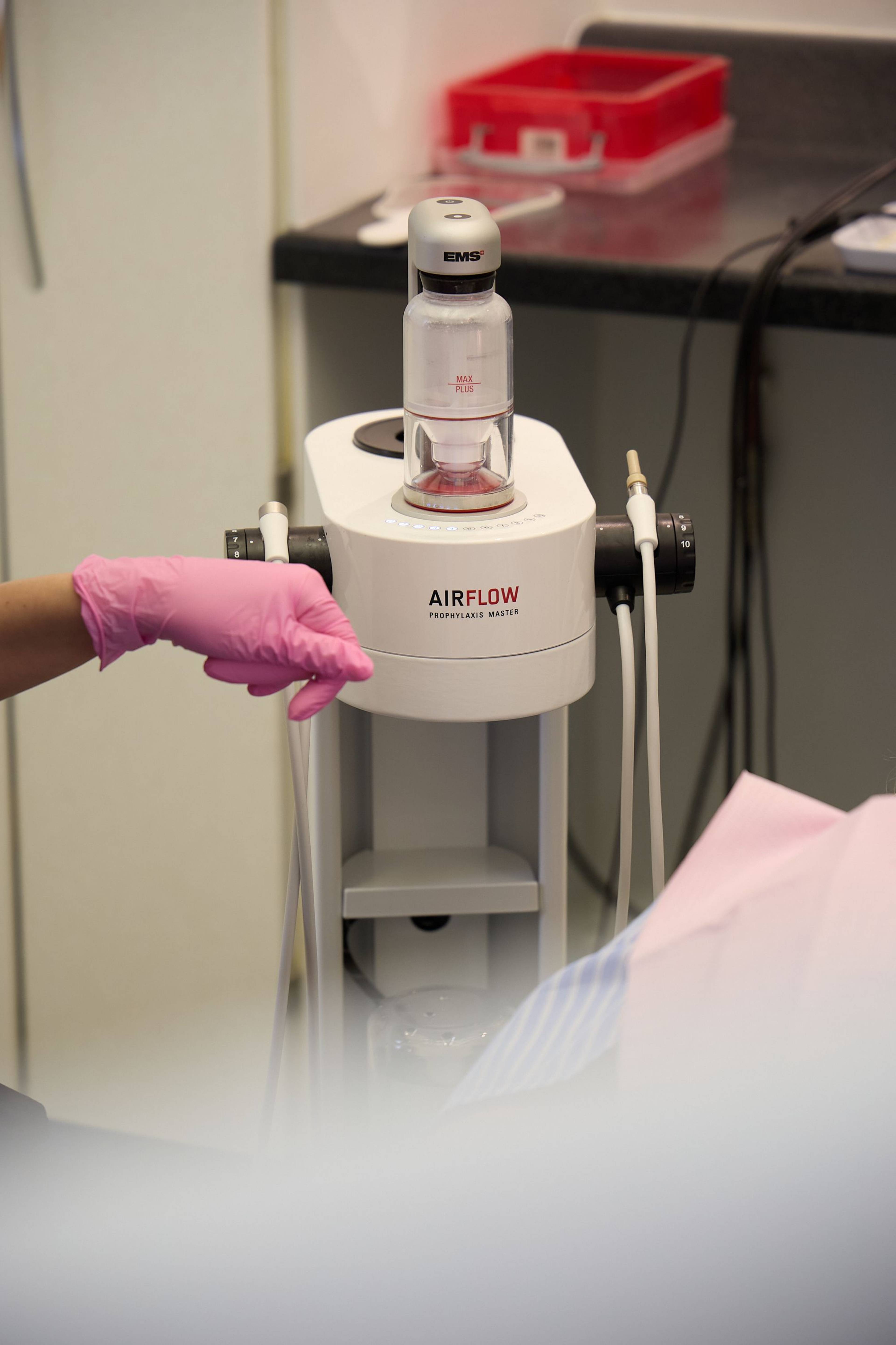 EMS Airflow Prophylaxis Master hygiene device used for professional dental cleaning treatments at Bath Spa Dentistry.