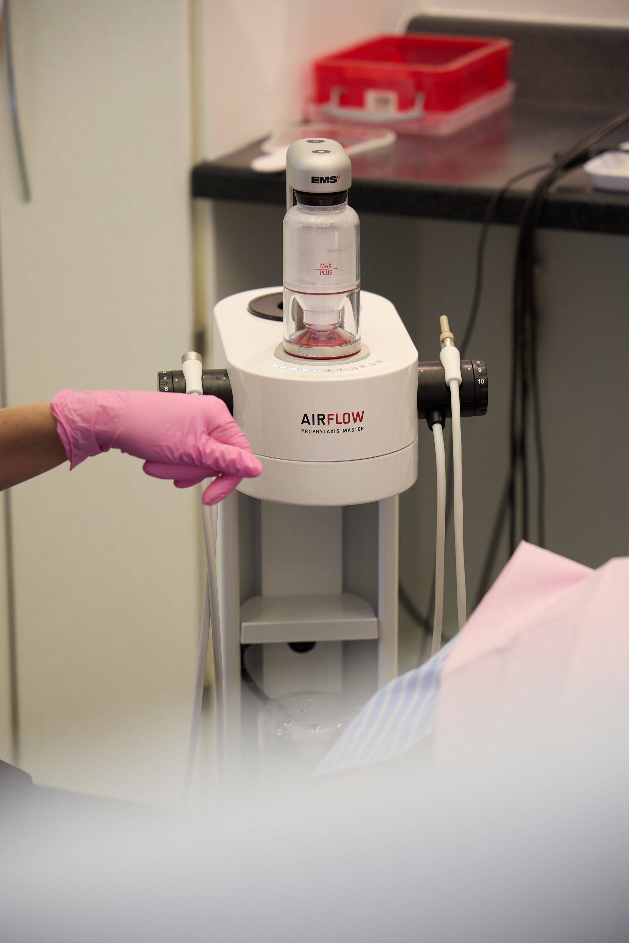 EMS Airflow Prophylaxis Master hygiene device used for professional dental cleaning treatments at Bath Spa Dentistry.