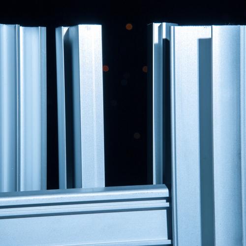 Aluminium profiles shown as material context for friction stir welding; no welding process is pictured.