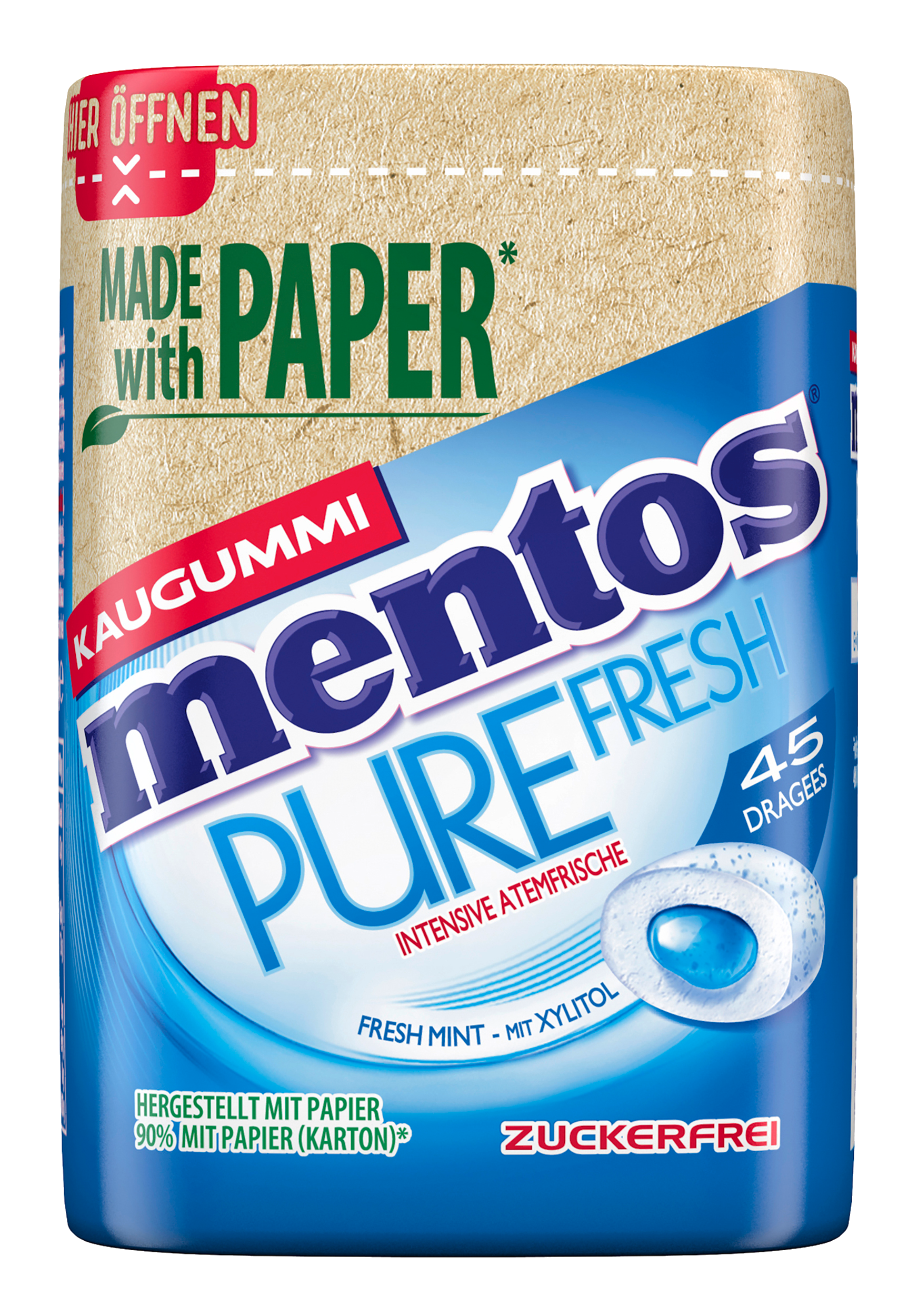 Mentos Kaugummi Pure Fresh Papierdose Fresh Mint