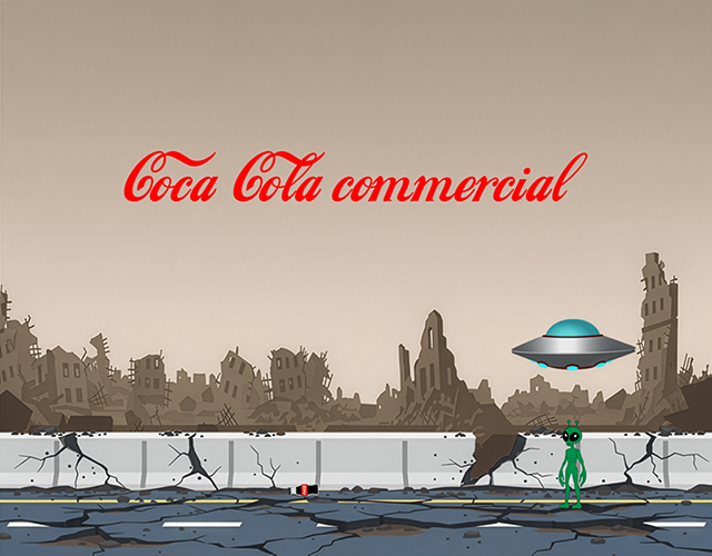 Coca Cola conceptual commercial cover frame.