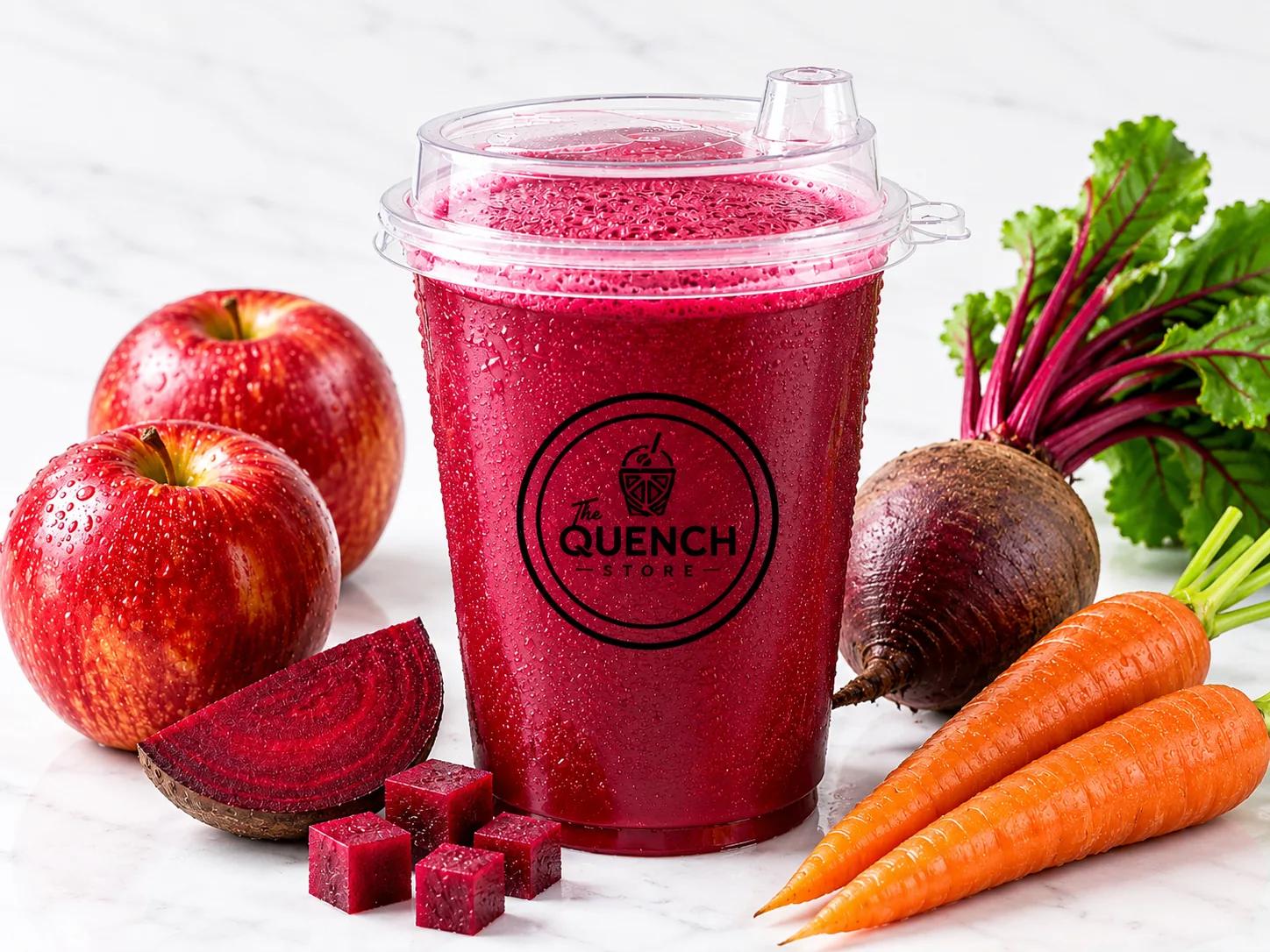 ABC juice with fresh apple, beetroot and carrot