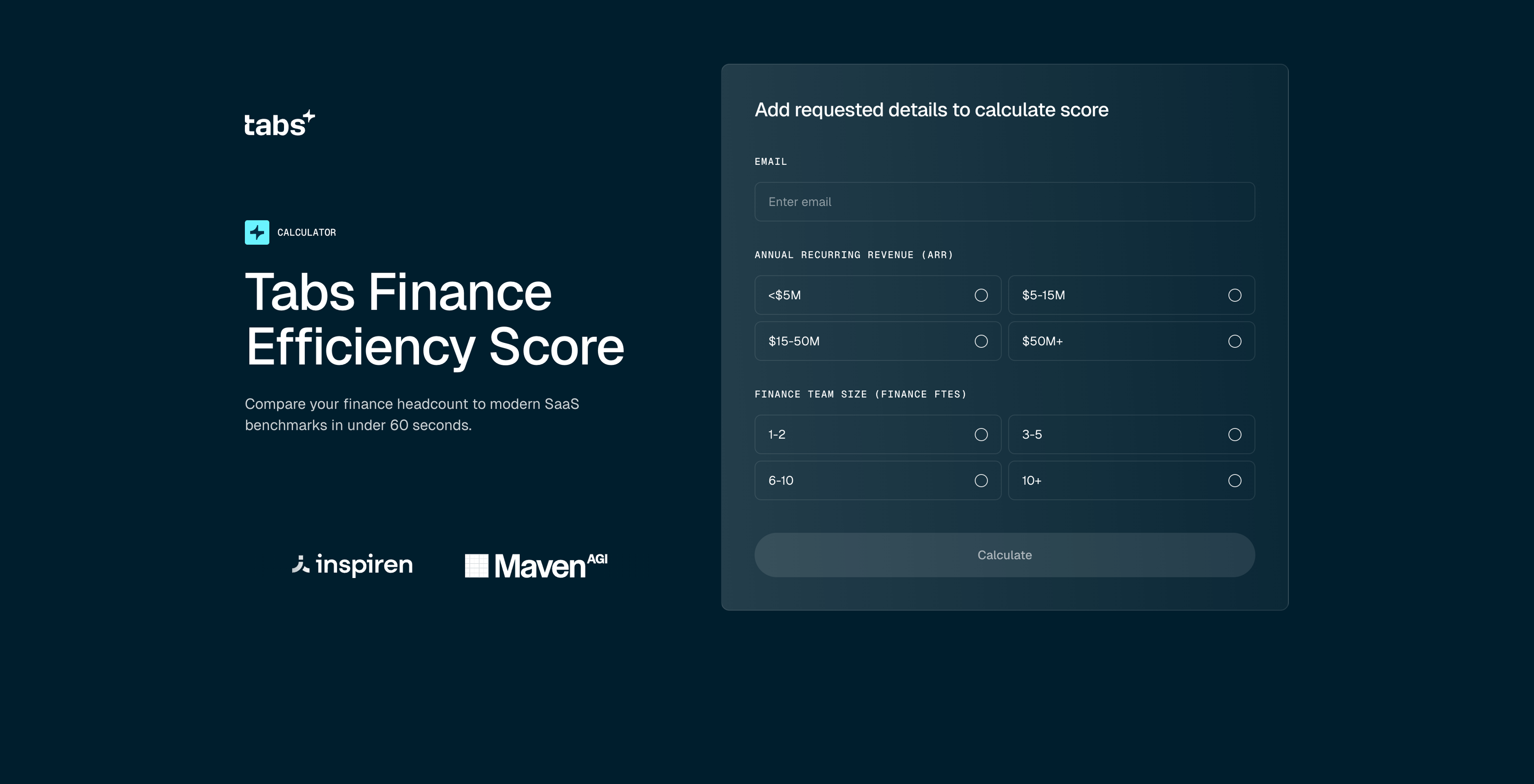 Tabs - Finance Efficiency Calculator