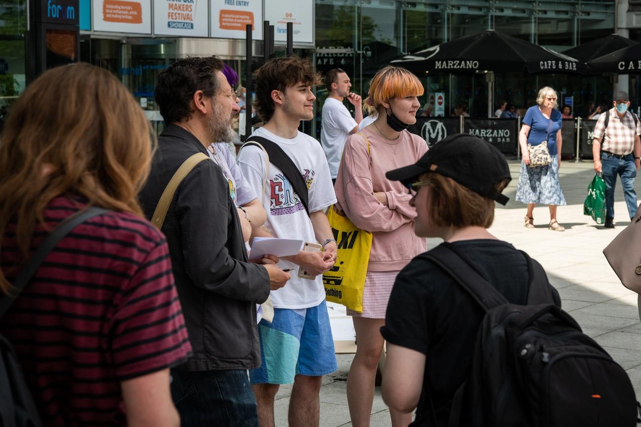 students at forum