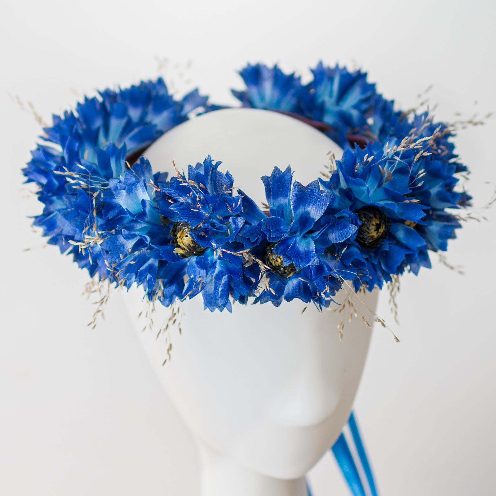 artificial head band blue
