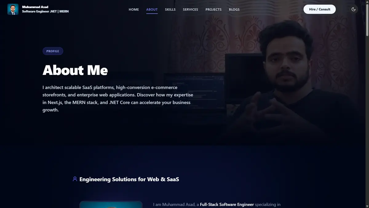 About Page Dark Theme