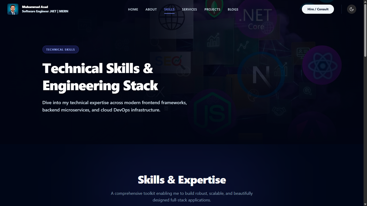 Skills Page (Dark Theme)