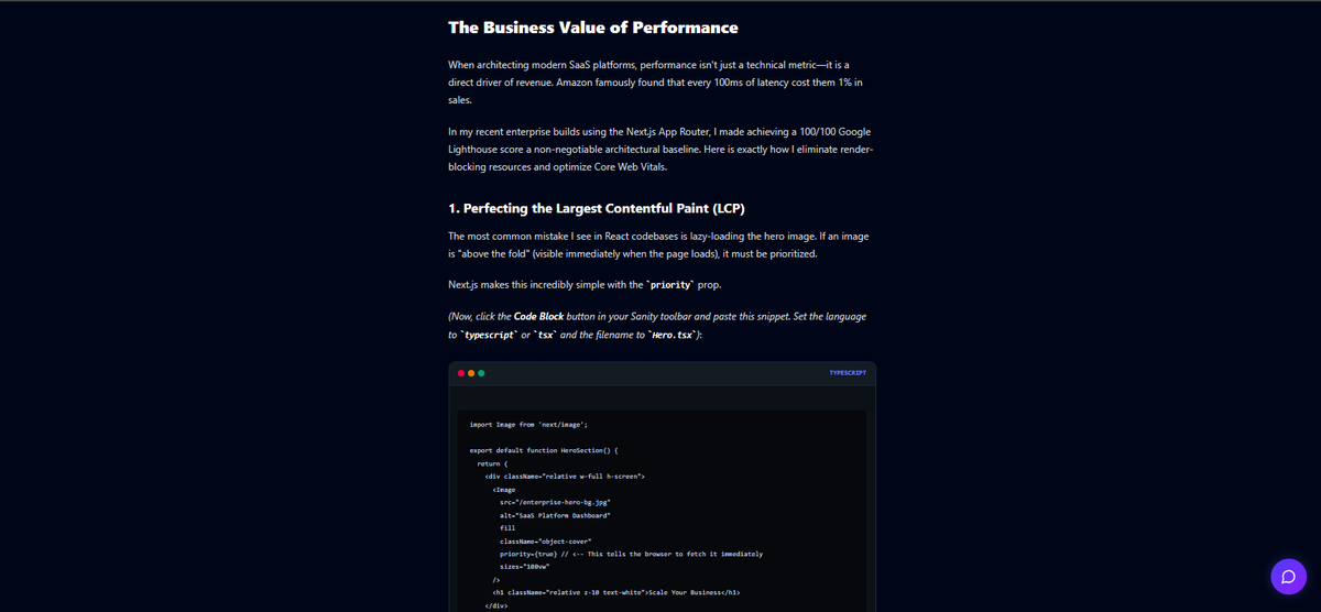 Blog Post Content View