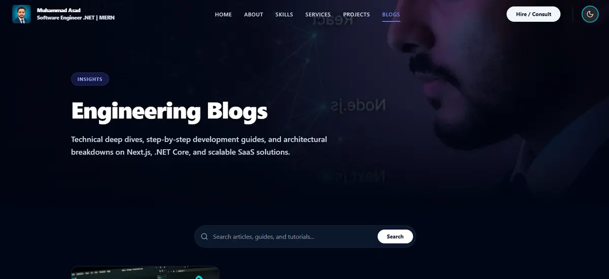 Blogs Page (Dark Theme)