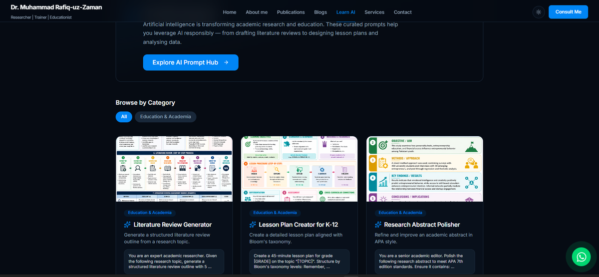 Prompts Page Dark/Theme