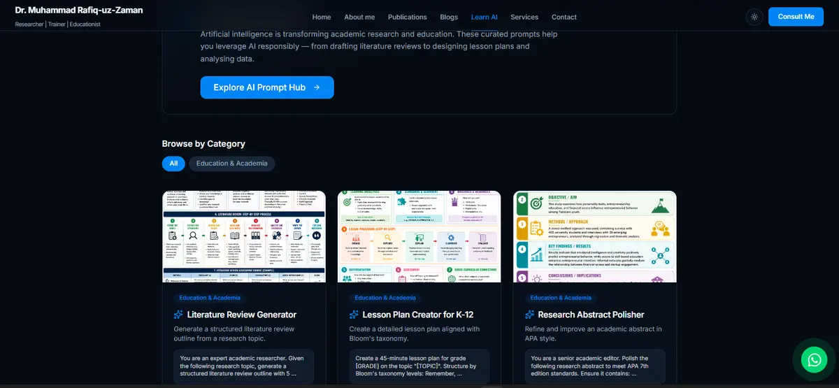 Prompts Page Dark/Theme