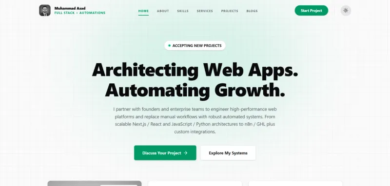 masad.dev — Enterprise Portfolio & Headless CMS