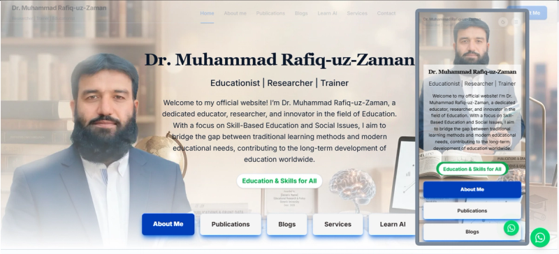 Academic Portfolio Website - Dr. Rafiq-uz-Zaman