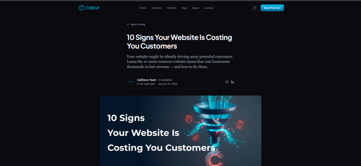 Blog Post Page Top Section