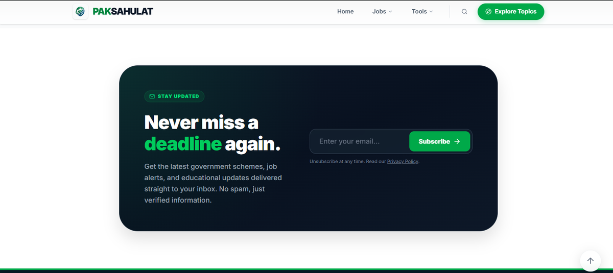 NewsLetter Component design