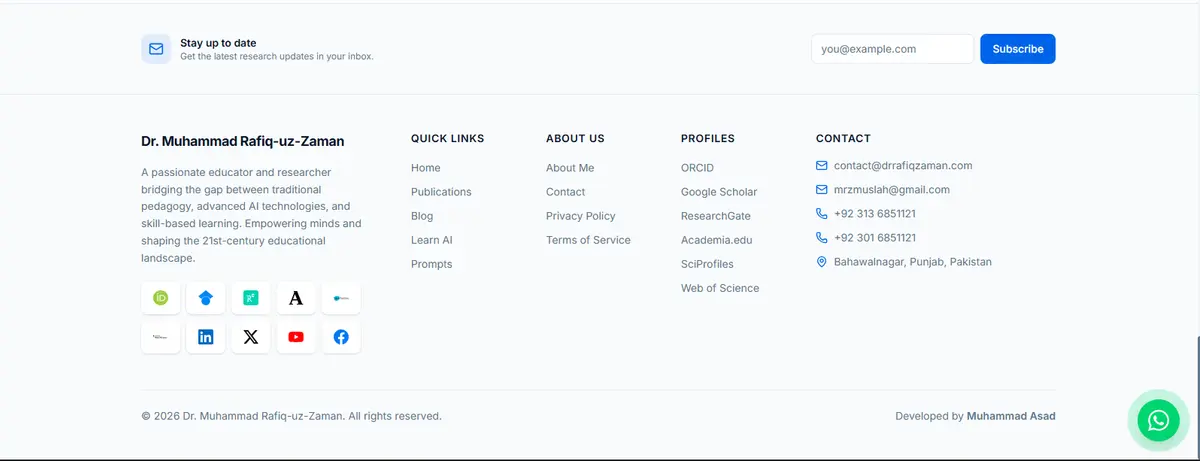 Footer Light theme