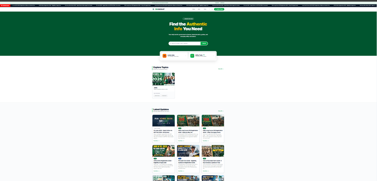 Homepage view
