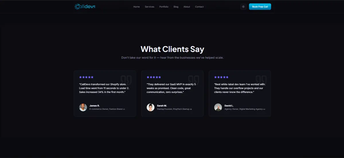Testimonial Section