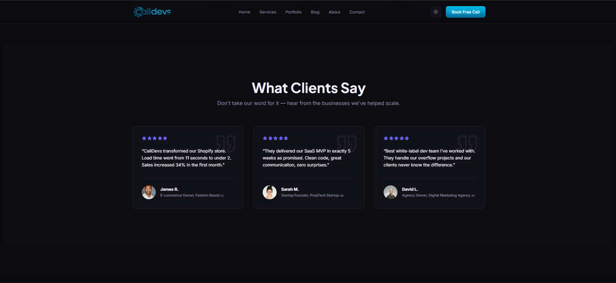 Testimonial Section