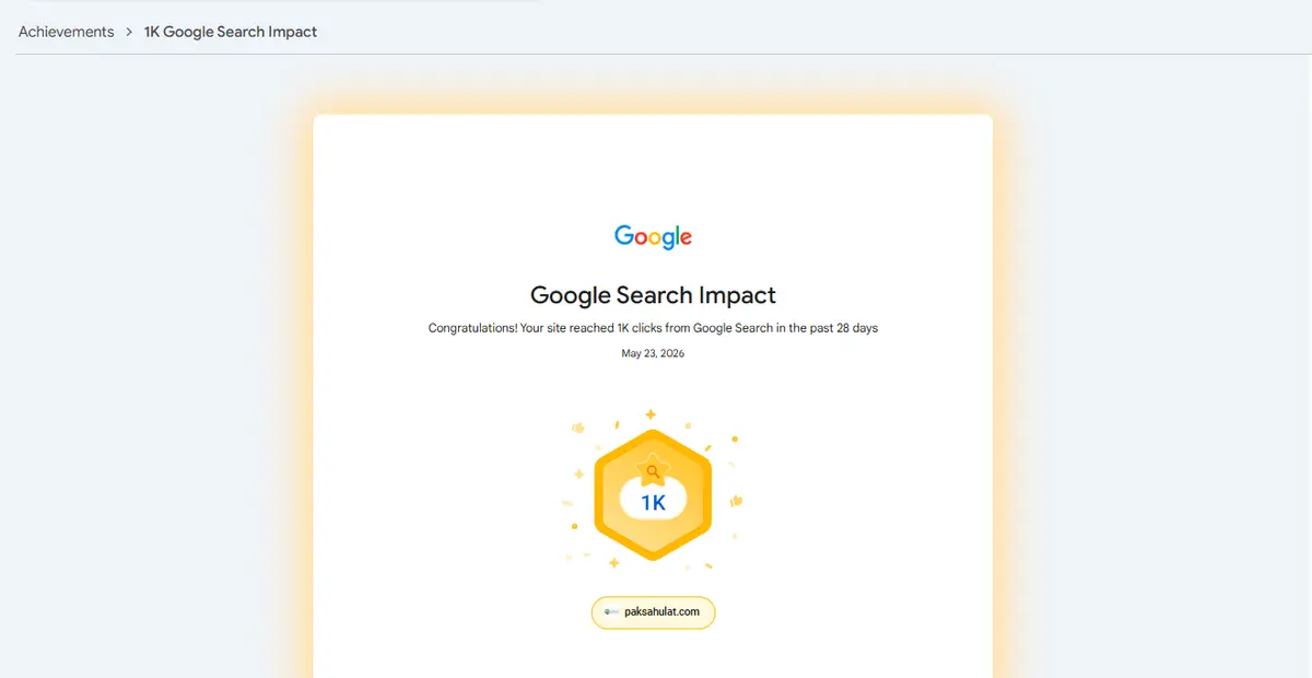 Achievement 1000+ Click in just 28 Days for a new Site | Google Achievements