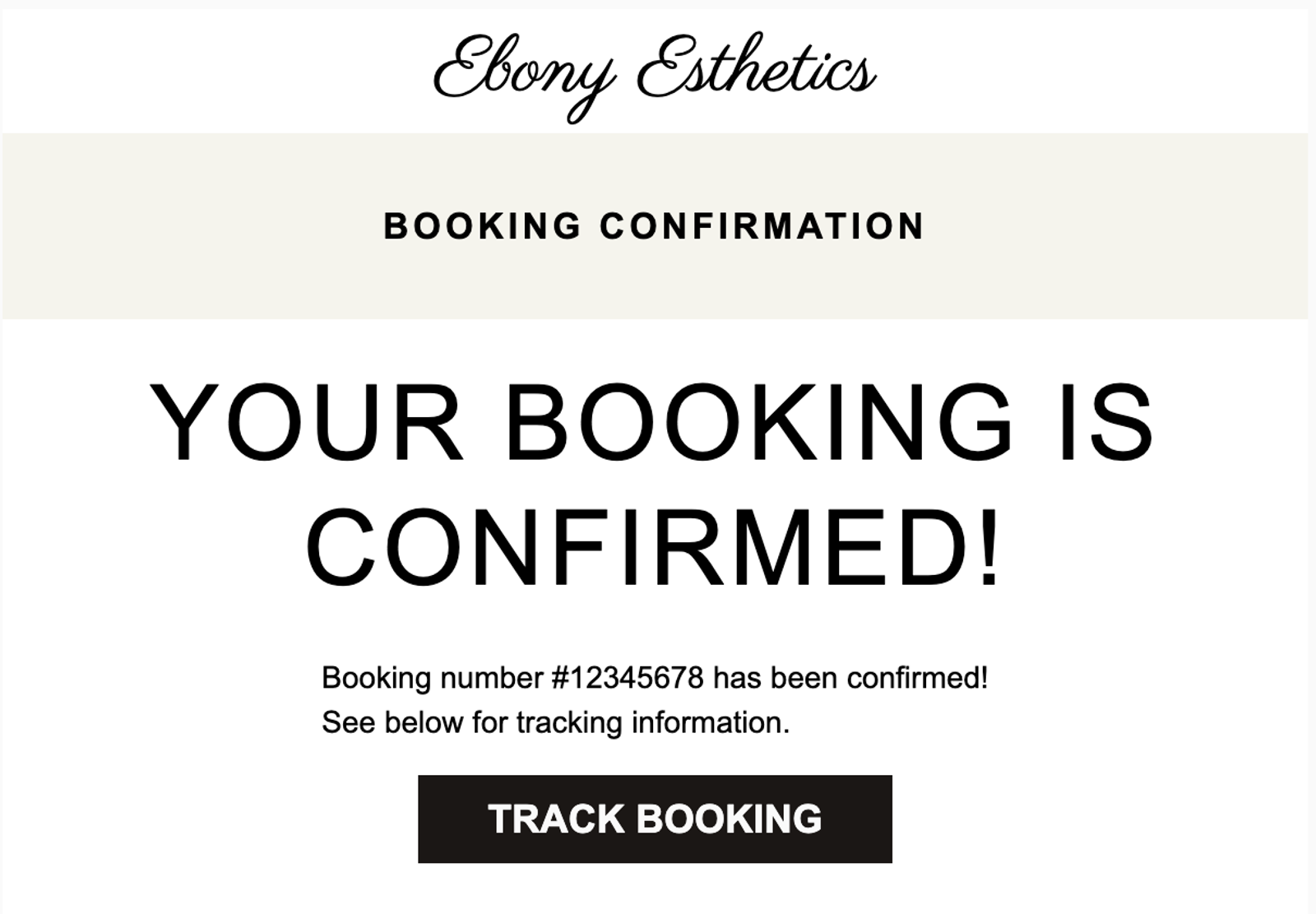 Confirmation Email preview