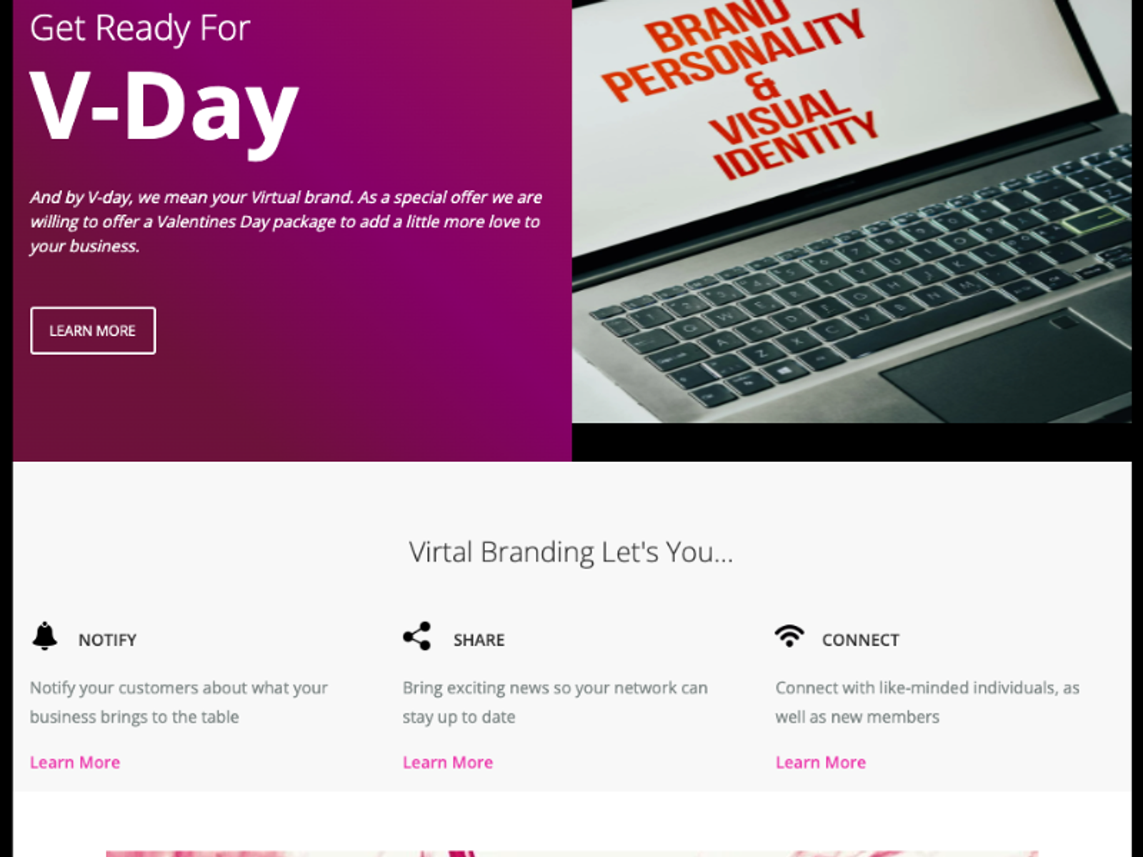 V Day Promo Email preview