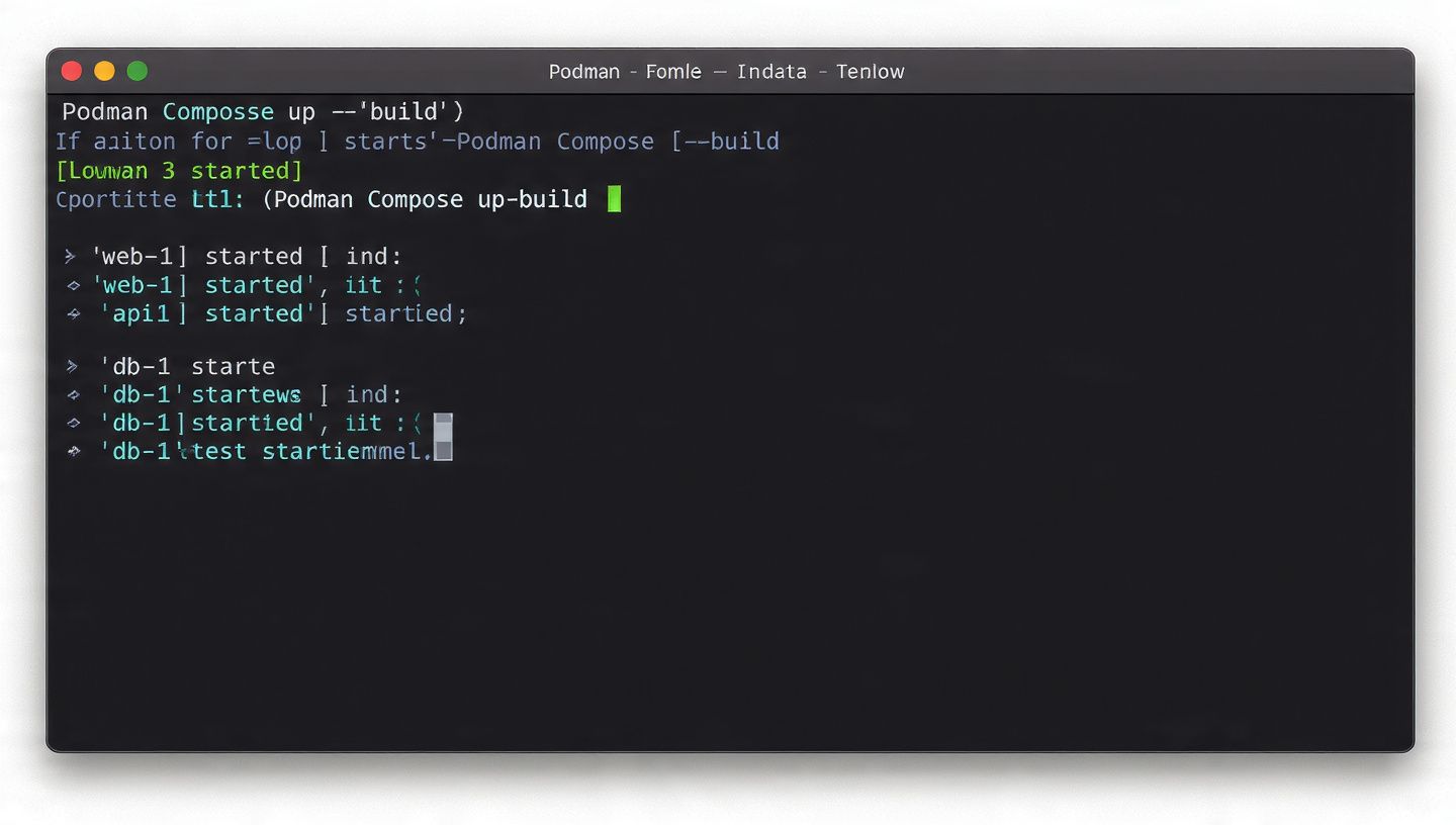 Podman compose up successful build on Apple Silicon Mac