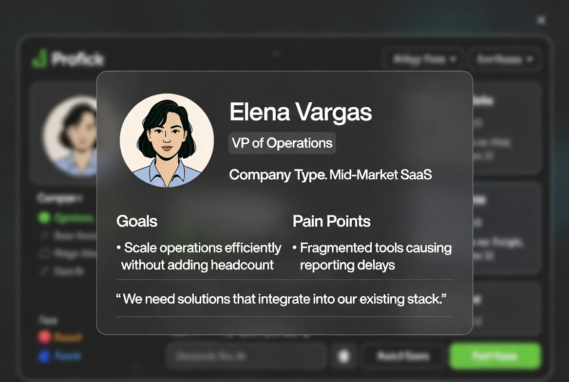 Marketing persona profile card example ideal customer profile