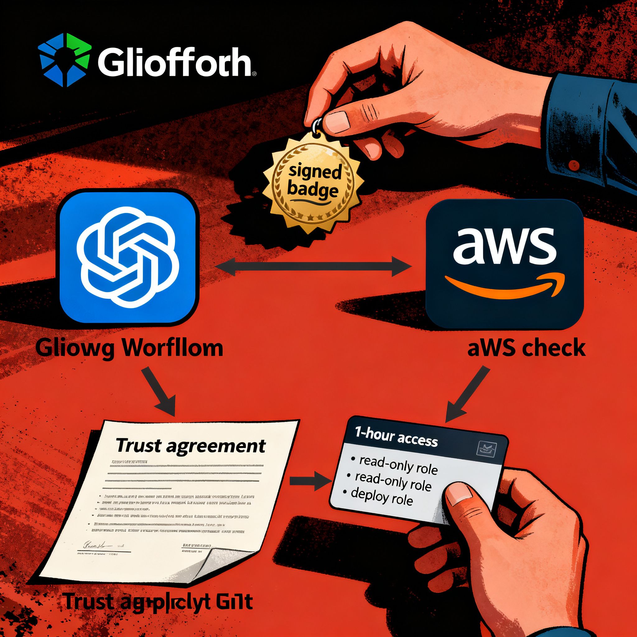 Diagram of GitHub Actions using OIDC to get temporary AWS credentials for plan and deploy roles