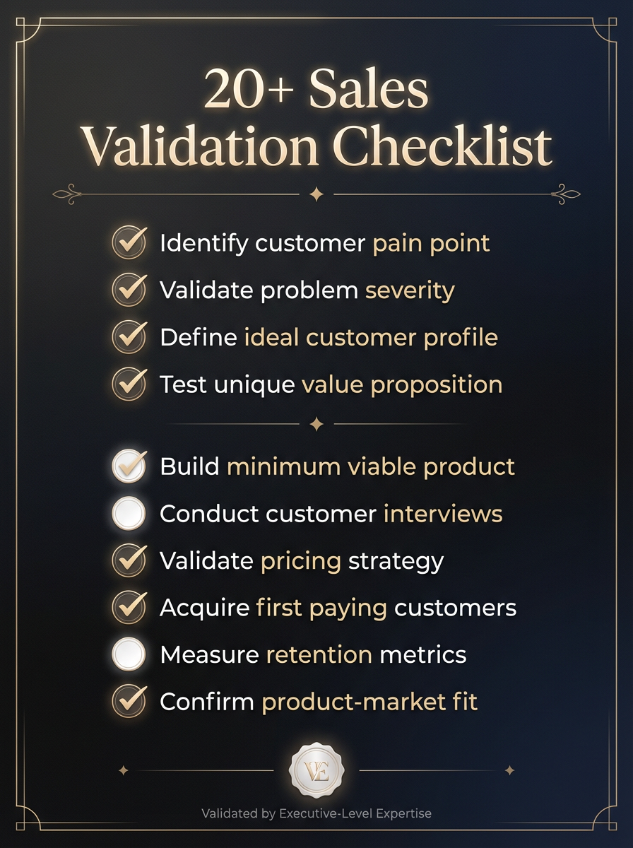 20+ Sales Validation Checklist