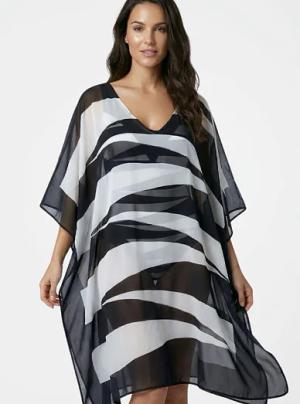 Deidad dámský plážový kaftan černý - Černo-bílá - Produkt značky Triola