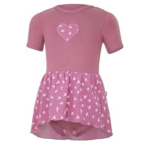 Body šaty tenké KR Outlast® - tm.starorůžová/tm.starorůžová vlaštovky - Produkt značky Little Angel
