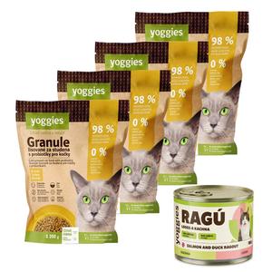 4,8 kg Yoggies Granule pro kočky s krocaním masem, lisované za studena s probiotiky - Produkt značky Yoggies
