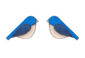 Dřevěné náušnice Blue Bird Earrings - Produkt značky BeWooden
