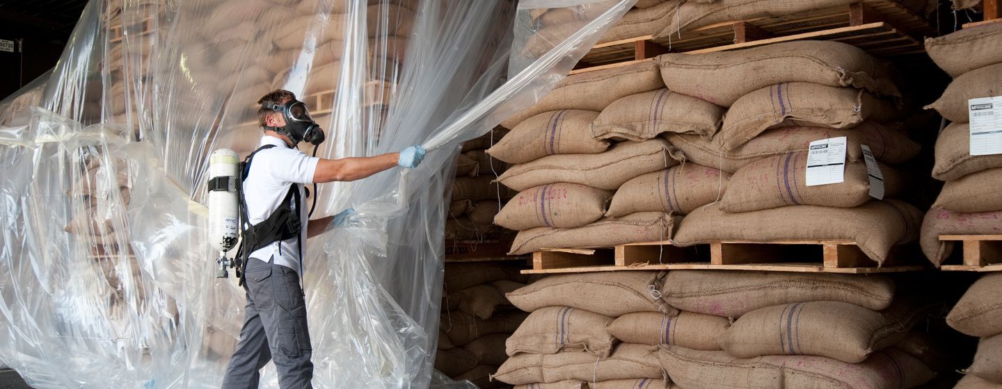 Protective equipment and controlled procedures during stored-product fumigation