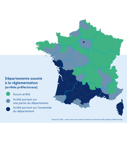 Carte de prolifération des termites en France
